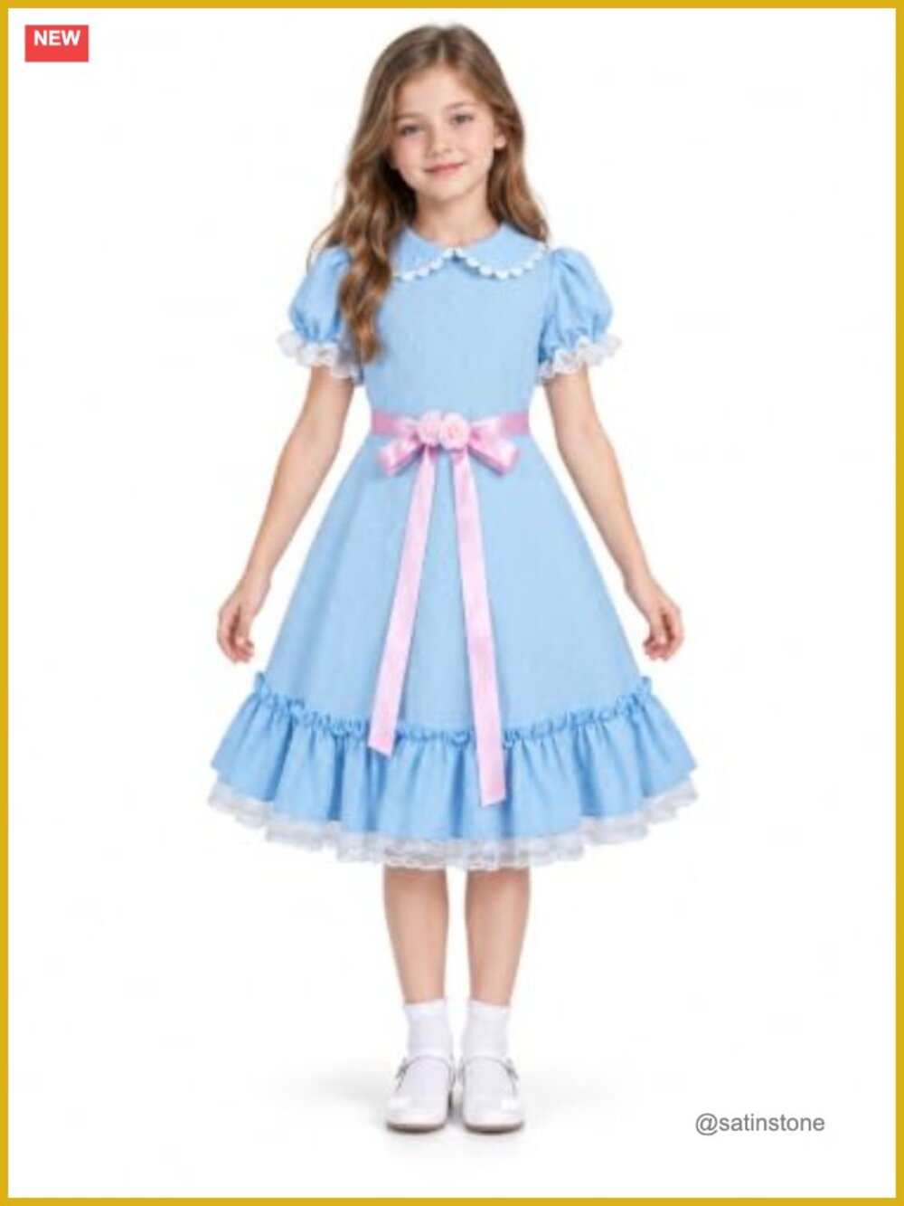 Grady Twins Halloween Costume Girls Creepy Doll Dress Chiffon Tulle